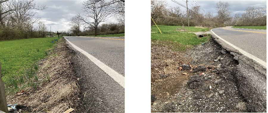asphalt road shoulders